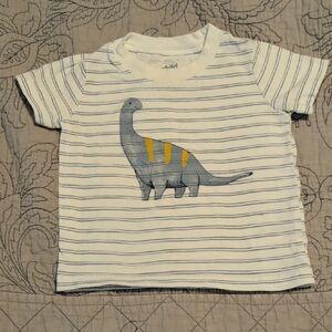 Child of Mine White and Gray Dinosaur Tee